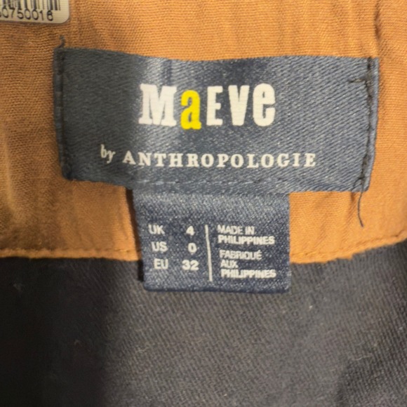 Maeve Anthropologie Dress Womens Size 4 Black Tan Trim Sleeveless Button Belted - Picture 5 of 10